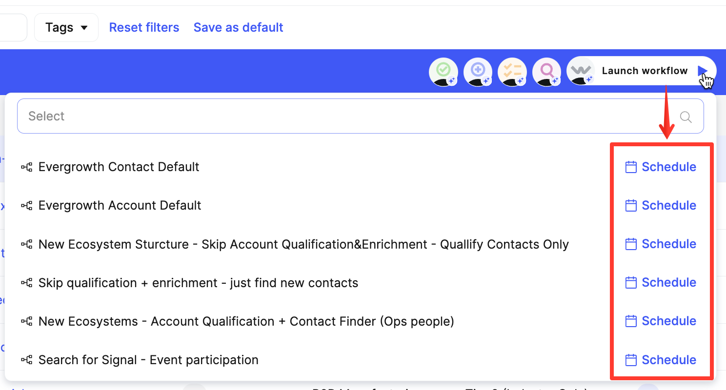 Scheduled workflows